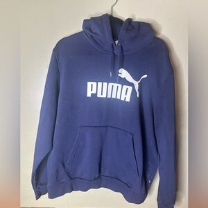 PUMA Men’s Navy Blue Hoodie Sweatshirt Size XL Logo Pullover Streetwear